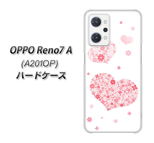 OPPO Reno7 A A201OP Y!mobile SC824 ピンクのハート ハードケース 背面印刷