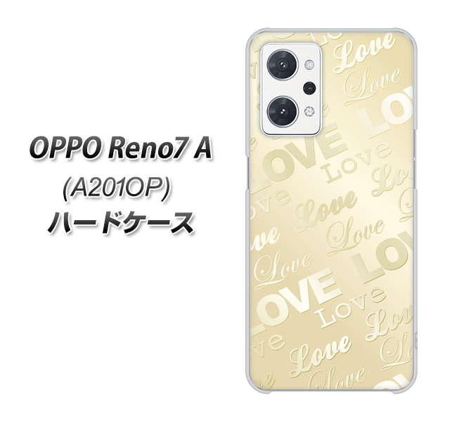 OPPO Reno7 A A201OP Y!mobile SC840 エンボス風LOVEリンク（ヌーディーベージュ） ハードケース 背面印刷