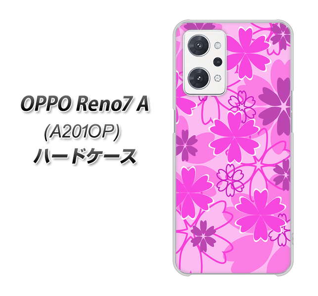 OPPO Reno7 A A201OP Y!mobile VA961 重なり合う花 ピンク ハードケース 背面印刷
