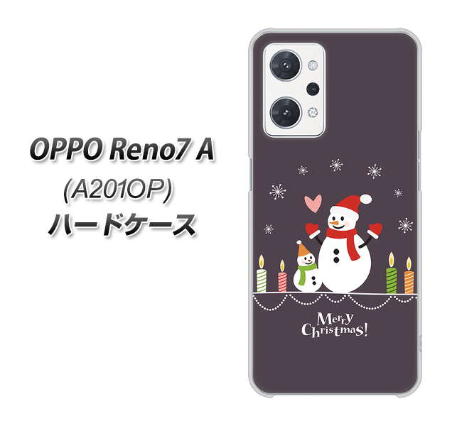 OPPO Reno7 A A201OP Y!mobile XA809 雪だるまの親子 ハードケース 背面印刷