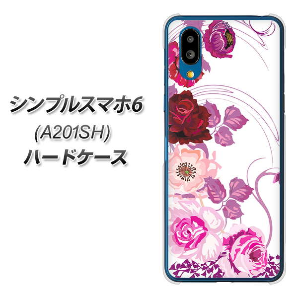 シンプルスマホ6 A201SH SoftBank 116 ６月のバラ ハードケース 背面印刷