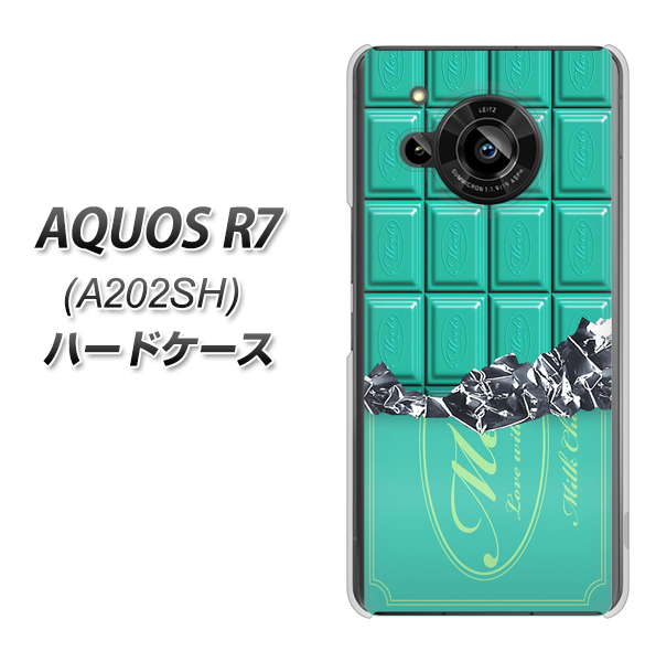 AQUOS R7 A202SH SoftBank 554 板チョコ?ミント ハードケース 背面印刷