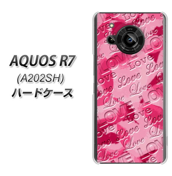 AQUOS R7 A202SH SoftBank SC845 フラワーヴェルニLOVE濃いピンク（ローズアンディアン） ハードケース 背面印刷