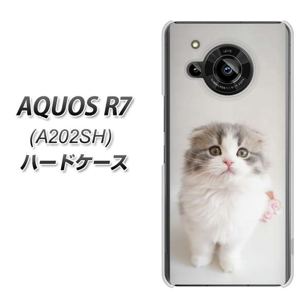 AQUOS R7 A202SH SoftBank VA803 まっていますネコ ハードケース 背面印刷