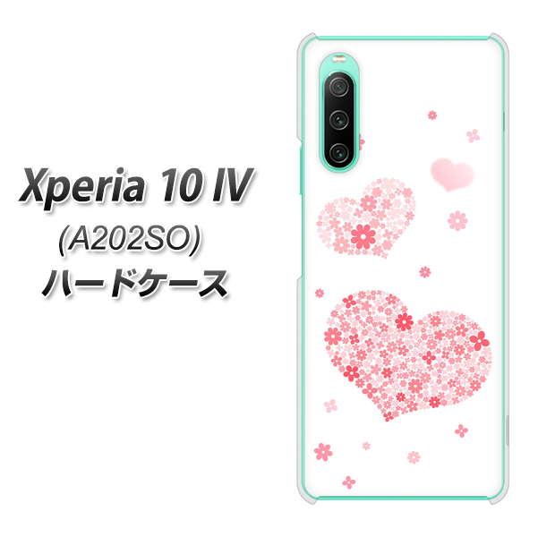 Xperia 10 IV A202SO SoftBank SC824 ピンクのハート ハードケース 背面印刷
