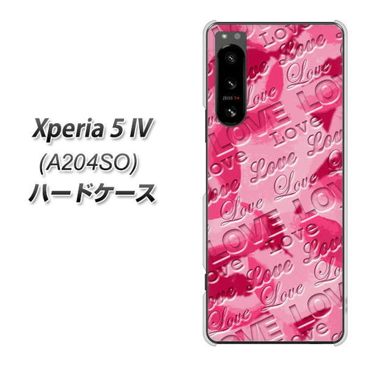 Xperia 5 IV A204SO SoftBank SC845 フラワーヴェルニLOVE濃いピンク（ローズアンディアン） ハードケース 背面印刷