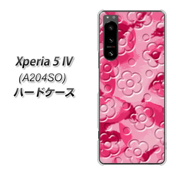 Xperia 5 IV A204SO SoftBank SC847 フラワーヴェルニ花濃いピンク（ローズアンディアン） ハードケース 背面印刷