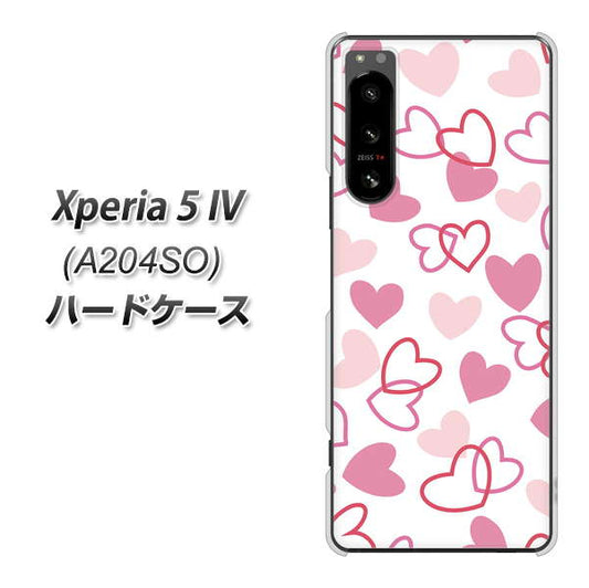 Xperia 5 IV A204SO SoftBank VA929 ハートがいっぱい ピンク ハードケース 背面印刷