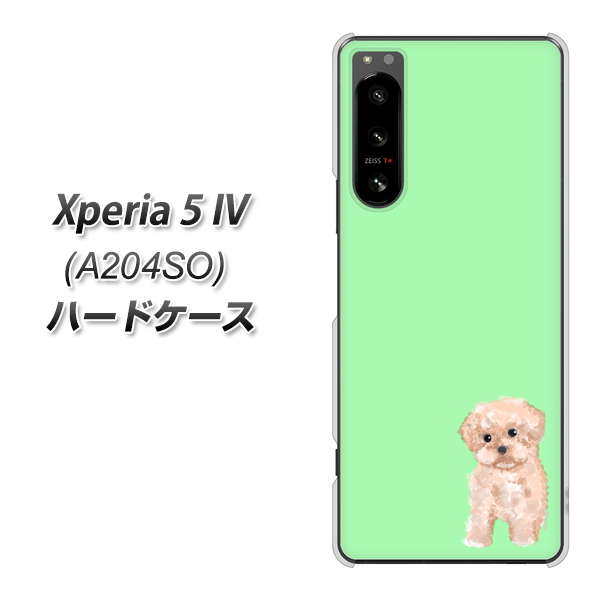 Xperia 5 IV A204SO SoftBank 高画質仕上げ 背面印刷 ハードケース【YJ063 トイプードルアプリコット（グリーン）】