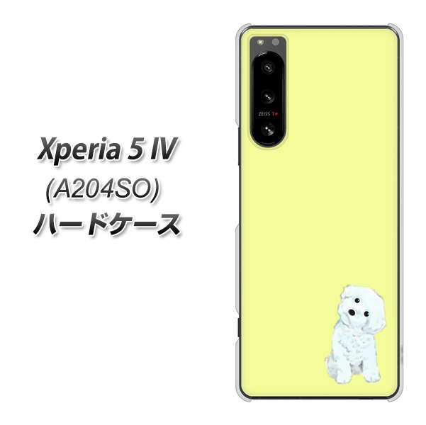 Xperia 5 IV A204SO SoftBank 高画質仕上げ 背面印刷 ハードケース【YJ072 トイプードルホワイト（イエロー）】