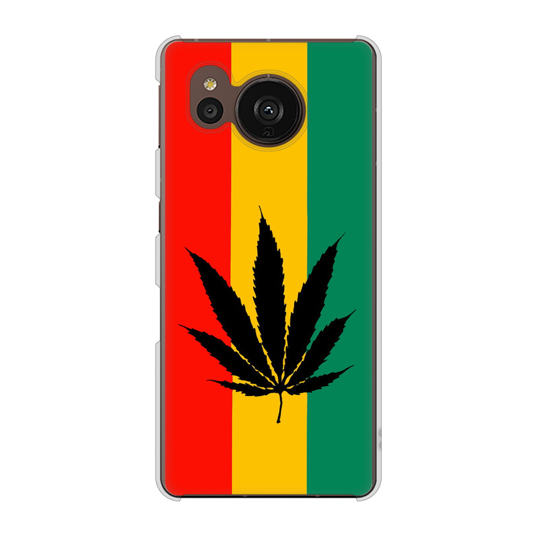 AQUOS sense7 plus A208SH SoftBank 083 大麻ラスタカラー ハードケース 背面印刷