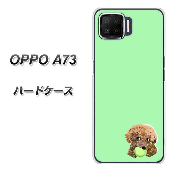 OPPO A73 YJ055 トイプードル＆ボール（グリーン） ハードケース 背面印刷