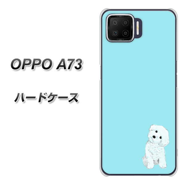 OPPO A73 YJ070 トイプードルホワイト（ブルー） ハードケース 背面印刷