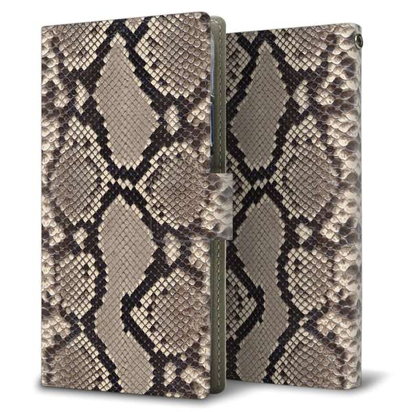 ZenFone（ゼンフォン）Max(M2) ZB633KL 画質仕上げ プリント手帳型ケース(薄型スリム)【049 ヘビ柄】