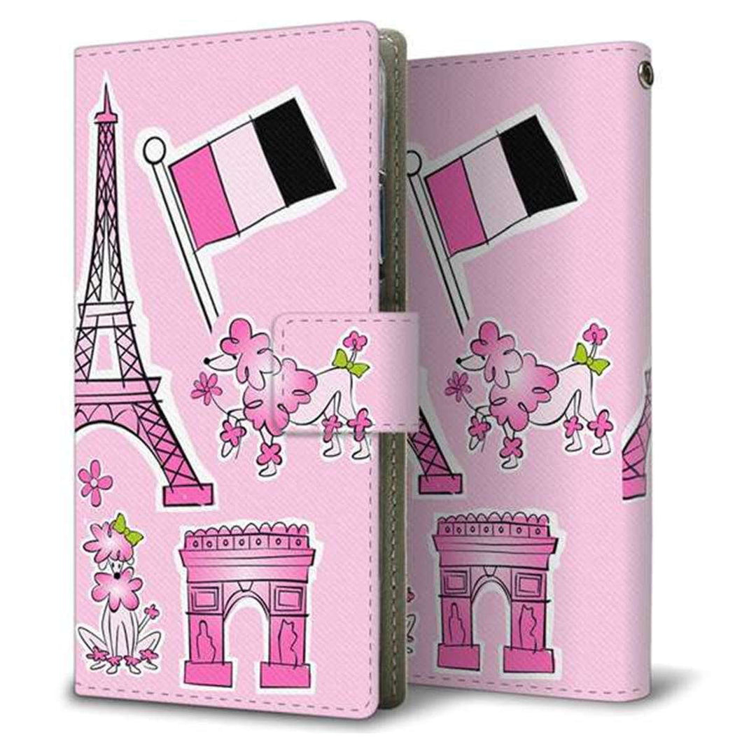 au アクオス セリエ ミニ SHV38 画質仕上げ プリント手帳型ケース(薄型スリム)【578 ピンクのフランス】