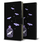Google Pixel 5a (5G) 高画質仕上げ プリント手帳型ケース(薄型スリム)【AG810 こうもりの王冠鳥かご（黒×紫）】