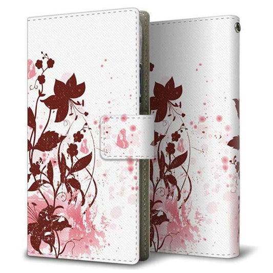 DIGNO SX2 KC-S302 EK914 赤い花と蝶 薄型スリム プリント手帳型ケース