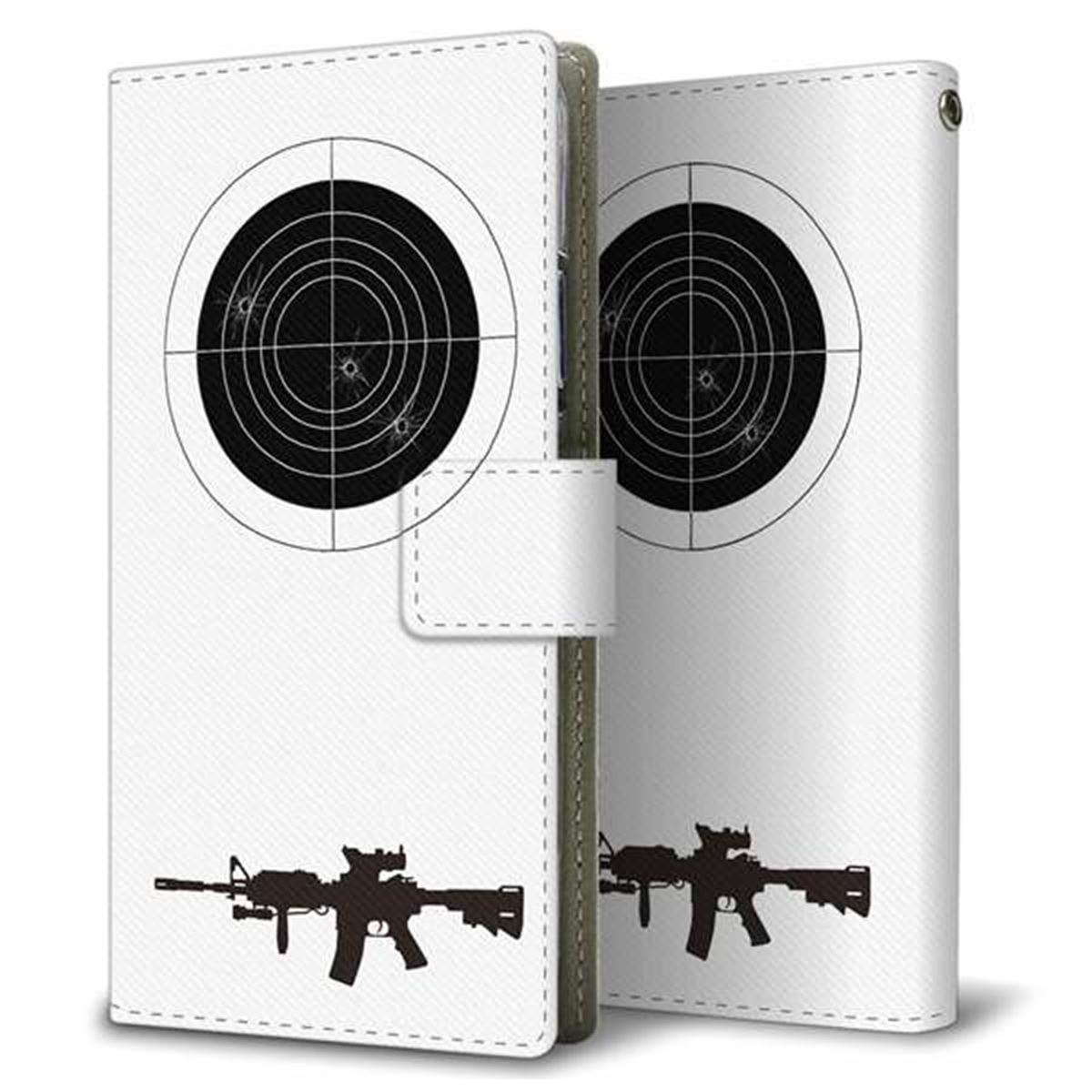 アローズ M04 画質仕上げ プリント手帳型ケース(薄型スリム)【EK930  ターゲット 銃】
