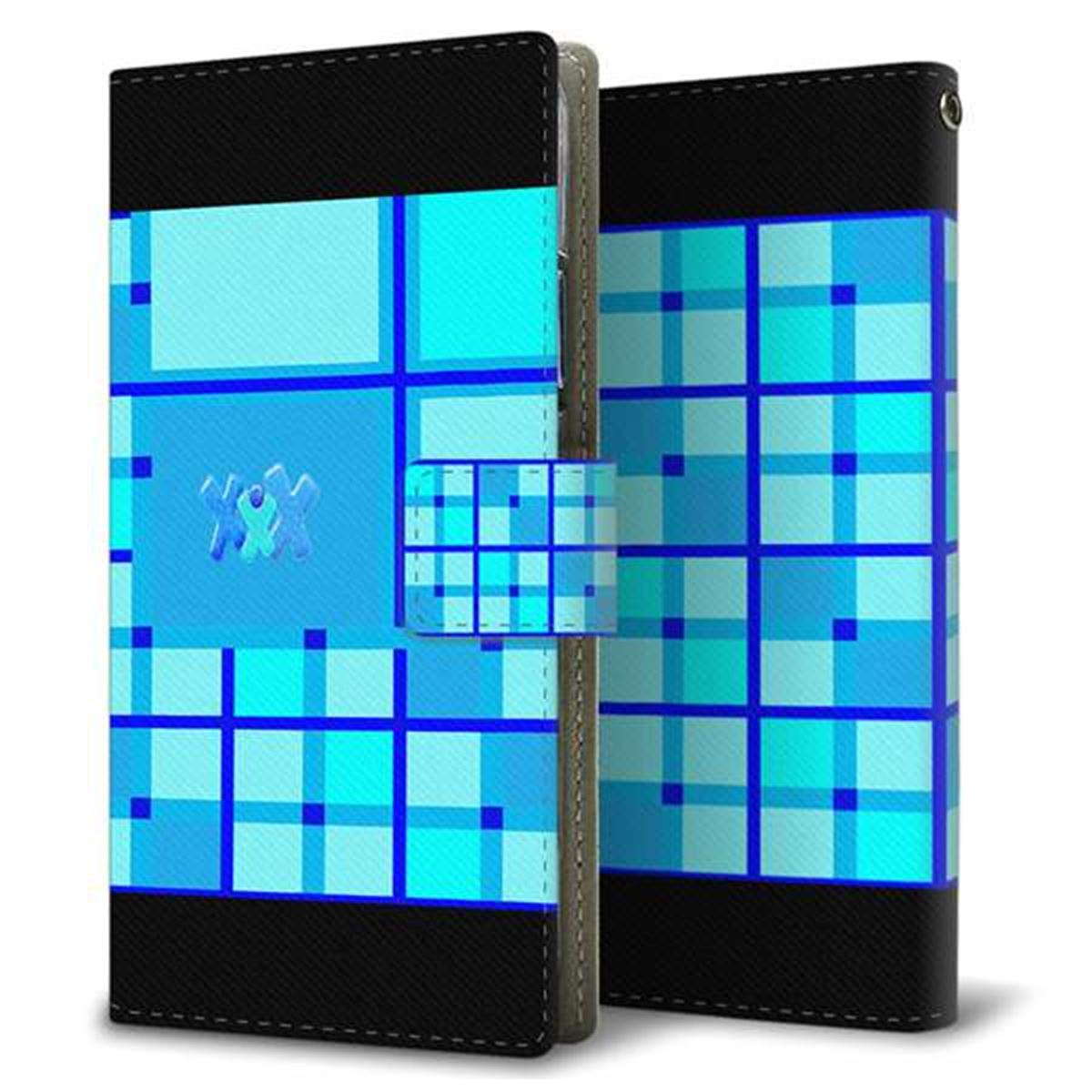 Xperia 5 IV A204SO SoftBank 画質仕上げ プリント手帳型ケース(薄型スリム)【YB928 タータンブルー】