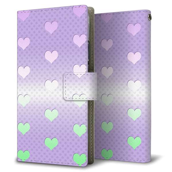 AQUOS sense4 SH-41A docomo 高画質仕上げ プリント手帳型ケース(薄型スリム)ハートマルチ柄