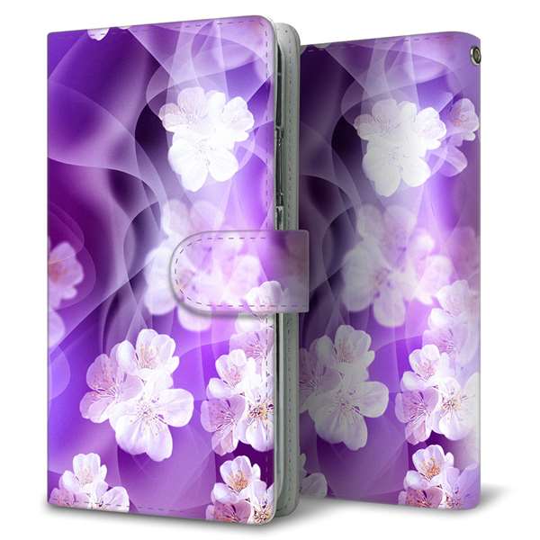 AQUOS R5G SH-51A docomo 高画質仕上げ プリント手帳型ケース(通常型)【1211 桜とパープルの風】