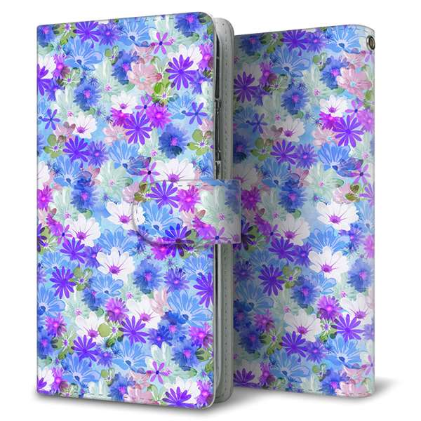 HUAWEI（ファーウェイ）P10 lite WAS-LX2J 高画質仕上げ プリント手帳型ケース(通常型)【SC875 リバティプリント プレスドフラワー（ブルー）】