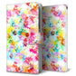 AQUOS wish SHG06 au 高画質仕上げ プリント手帳型ケース(通常型)【SC876 リバティプリント プレスドフラワー（ホワイト）】