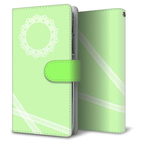 softbank エクスペリア5 901SO 高画質仕上げ プリント手帳型ケース(通常型)【YE997 ガーリーグリーン】