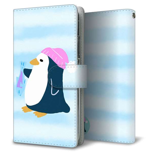 AQUOS sense7 SHG10 au 高画質仕上げ プリント手帳型ケース(通常型)【YF823 ぺんぎん】