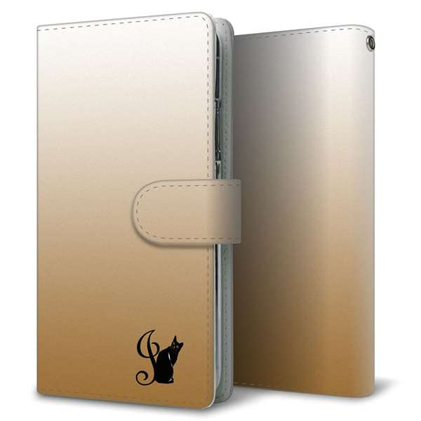 au アクオス センス3 ベーシック SHV48 高画質仕上げ プリント手帳型ケース(通常型)【YI851 イニシャル ネコ J】