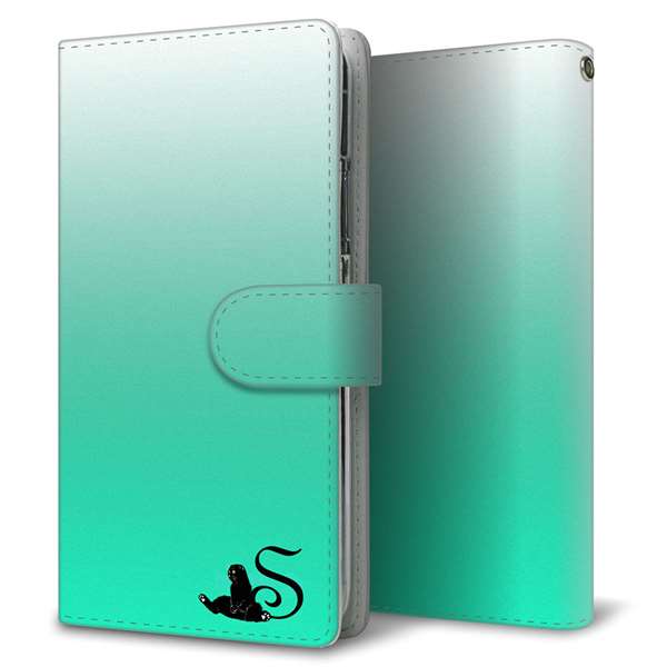 au アクオス センス3 ベーシック SHV48 高画質仕上げ プリント手帳型ケース(通常型)【YI860 イニシャル ネコ S】