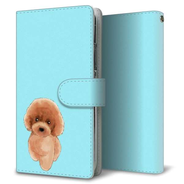au ギャラクシーS20 ウルトラ 5G SCG03 高画質仕上げ プリント手帳型ケース(通常型)【YJ050 トイプードルレッド（ブルー）】