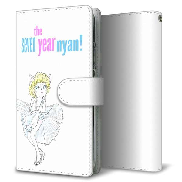 SoftBank アクオスR 605SH 高画質仕上げ プリント手帳型ケース(通常型)【YJ249 マリリンモンローにゃん】