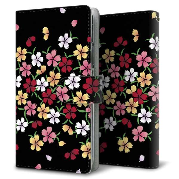 AQUOS R7 A202SH SoftBank 高画質仕上げ プリント手帳型ケース(通常型)【YJ323 和柄 なでしこ】