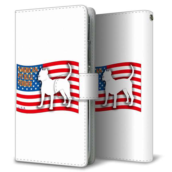 AQUOS R7 A202SH SoftBank 高画質仕上げ プリント手帳型ケース(通常型)【ZA802 アメリカンピットブルテリア】