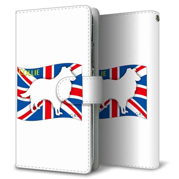 Galaxy A54 5G SCG21 au 高画質仕上げ プリント手帳型ケース(通常型)イギリス国旗と犬
