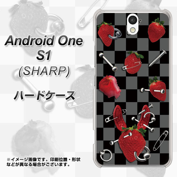 Android One S1 Y!mobile AG833 苺パンク（黒） ハードケース 背面印刷