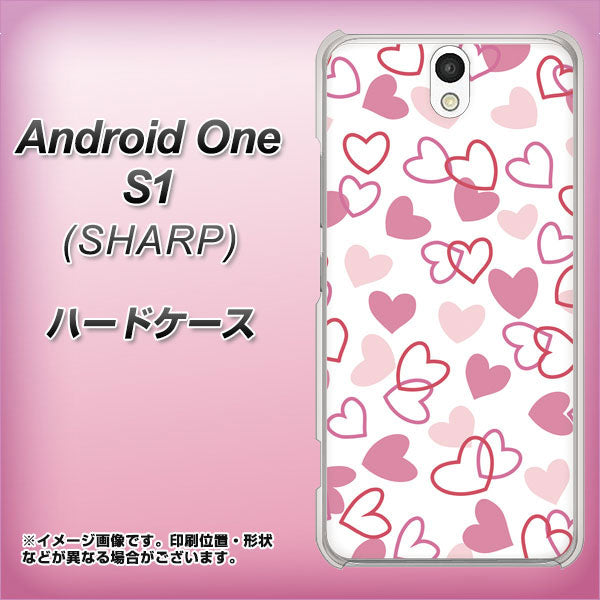 Android One S1 Y!mobile VA929 ハートがいっぱい ピンク ハードケース 背面印刷