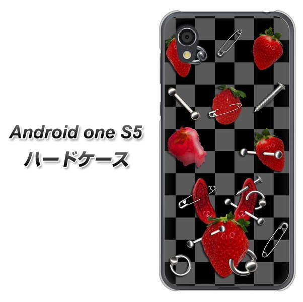Android One S5 AG833 苺パンク（黒） ハードケース 背面印刷