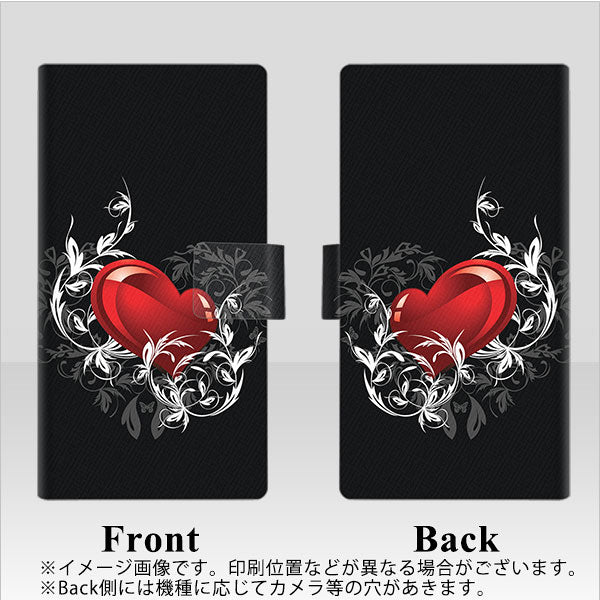 docomo アローズ ビー F-04K 画質仕上げ プリント手帳型ケース(薄型スリム)【032 クリスタルハート】