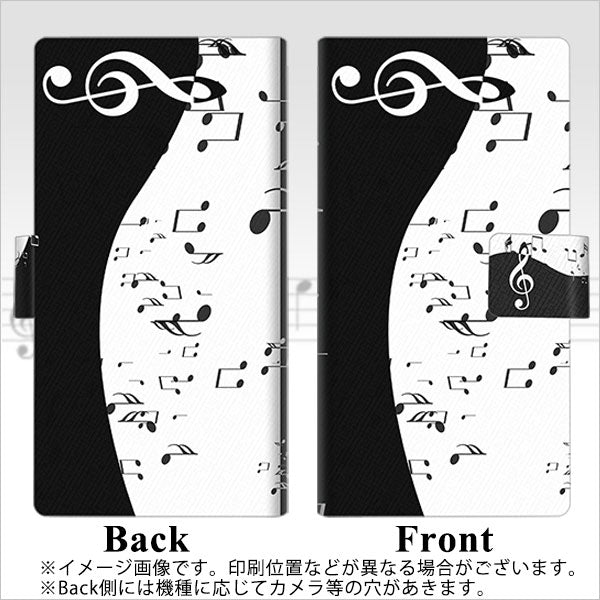 アローズ M04 画質仕上げ プリント手帳型ケース(薄型スリム)【114 モノトーンのリズム】