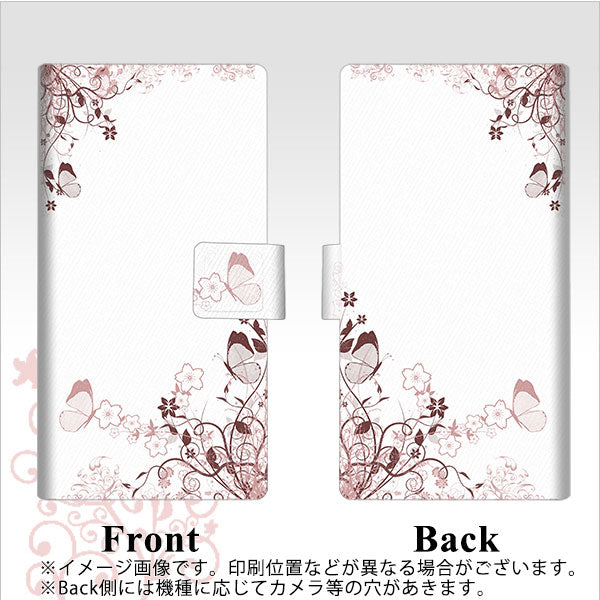 docomo アローズ ビー F-04K 画質仕上げ プリント手帳型ケース(薄型スリム)【142 桔梗と桜と蝶】