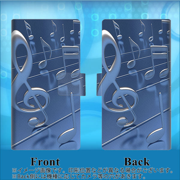au ギャラクシーS20+ SCG02 画質仕上げ プリント手帳型ケース(薄型スリム)【286 3D 音符】