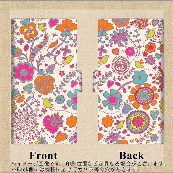 docomo LG style3 L-41A 画質仕上げ プリント手帳型ケース(薄型スリム)【323 小鳥と花】