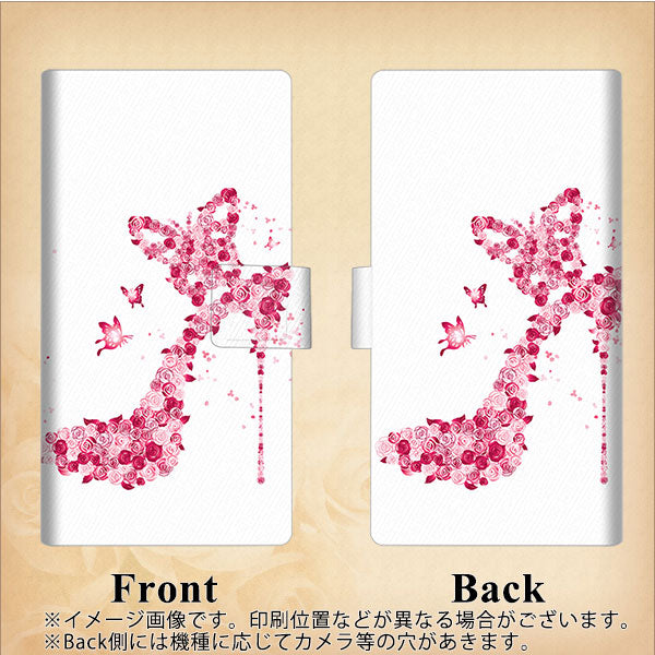 au ギャラクシー S10 SCV41 画質仕上げ プリント手帳型ケース(薄型スリム)【387 薔薇のハイヒール】