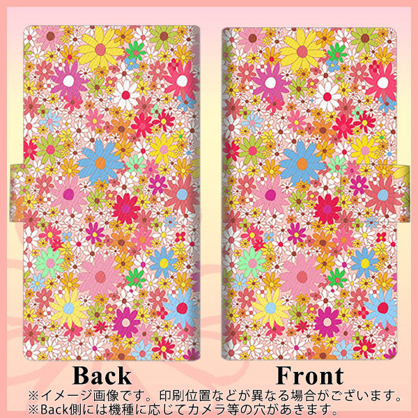 au エクスペリア8 SOV42 画質仕上げ プリント手帳型ケース(薄型スリム)【746 花畑A】