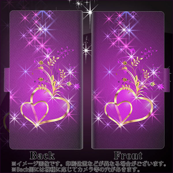 Y!mobile アンドロイドワン S2 画質仕上げ プリント手帳型ケース(薄型スリム)【1139 舞い降りるハート】