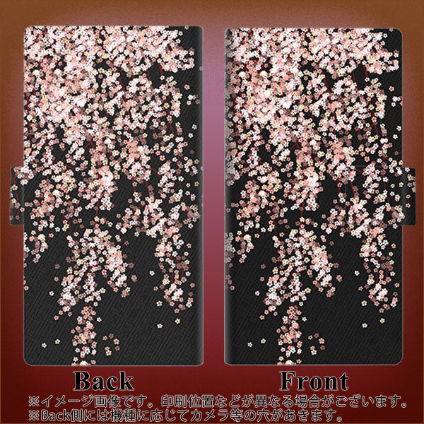 OPPO Reno A 高画質仕上げ プリント手帳型ケース(薄型スリム)【1244 しだれ桜】