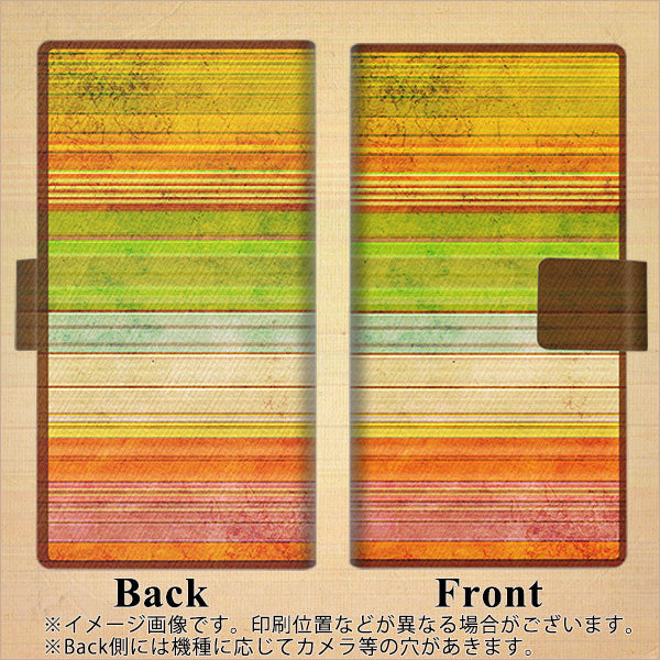 docomo LG style3 L-41A 画質仕上げ プリント手帳型ケース(薄型スリム)【1324 ビンテージボーダー（色彩）】