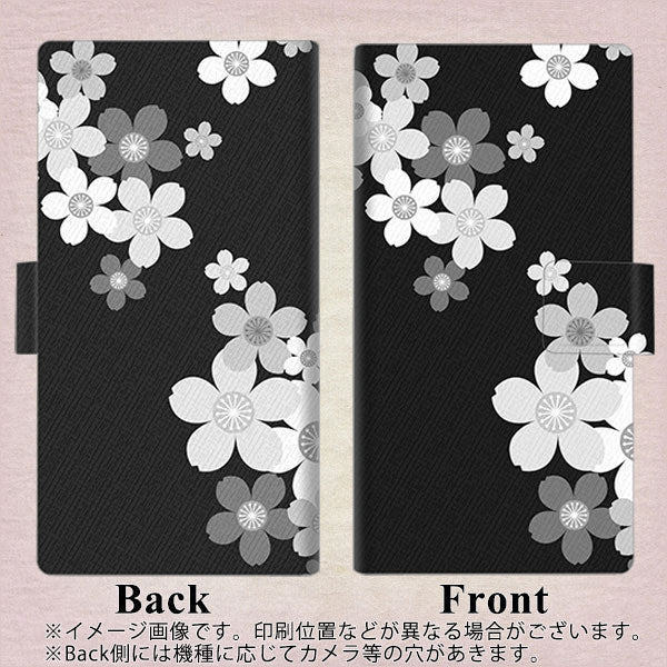 docomo アローズ ビー F-04K 画質仕上げ プリント手帳型ケース(薄型スリム)【1334 桜のフレーム】